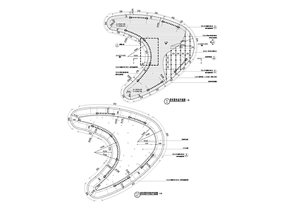 现代廊架 异形廊架 施工图