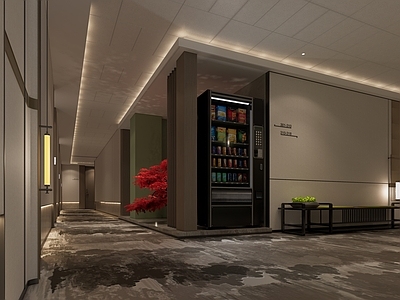 现代新中式酒店走廊 厅