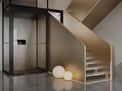 现代极简其他家装 电梯间