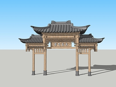 现代新中式牌坊牌楼 牌坊