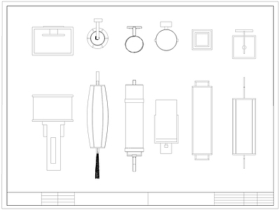 新中式灯具图库 新中式壁灯 施工图