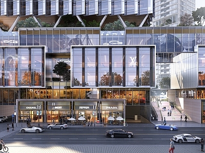 现代中式其他商业建筑 街区商业 商业办公综合体