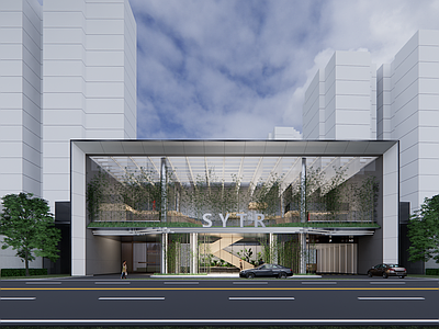 现代其他商业建筑 大门 现代大门 生态建筑 生态大门 入口