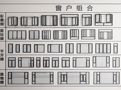 现代平开窗 窗户 阳台窗户 平开窗 落地窗 推拉窗