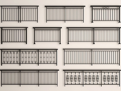 现代栏杆 阳台 护栏 围栏 铁艺