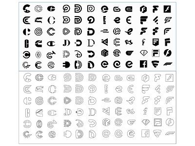 现代标识图库 现代字体 字母 施工图 标识图库