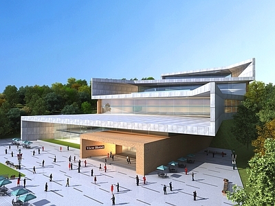 现代风格建筑 文化馆 艺术建筑 展馆 服务中心 风格建筑