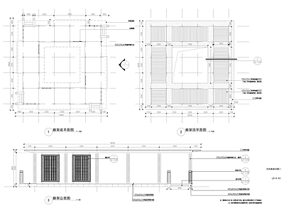 现代廊架 回廊 施工图