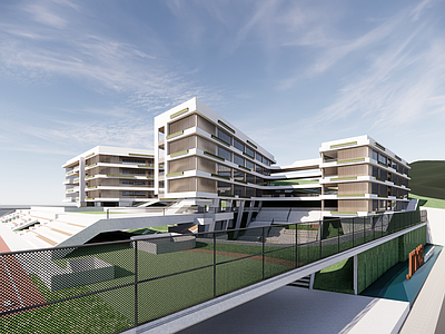 现代学校建筑 现代小学建筑 现代中学学校 现代学校建筑