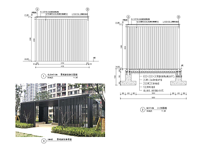 现代廊架 廊架 施工图