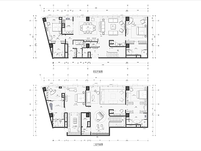 户型优化 480㎡公寓平面 施工图