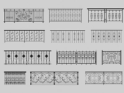 欧式简欧栏杆 铁艺 金属 围栏护栏 扶手 铁花