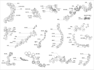 综合植物图库 植物 平面 施工图