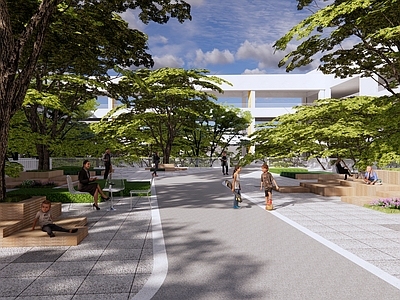 现代校园景观 现代校园休闲景观