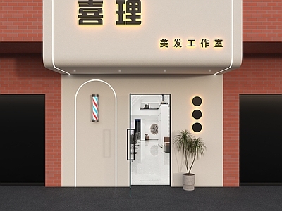 现代门头 理发店门头 美发店门头 发型工作室门头 造型社门头 门头设计