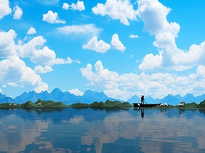 现代其他景观 湖泊 蓝天 风景