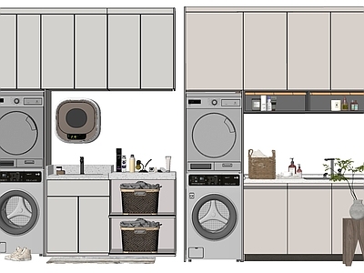 现代洗衣机柜 柜 烘干机