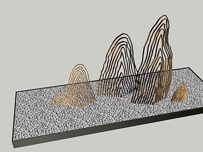 中式现代其他小品 金属片石 砾石 雕塑
