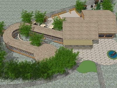 现代风格建筑 流水席 乡村改造 餐饮 曲水流觞