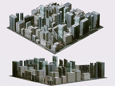 现代其他商业建筑 城市模块 城市商业配楼 城市模块 摩天大楼高楼 商业配楼
