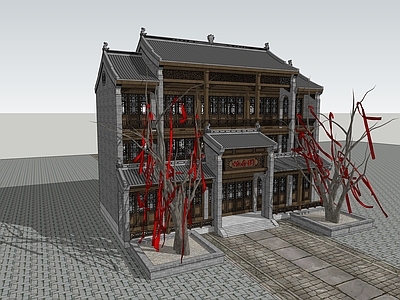 中式古建筑 中式古建筑 多层商业 特色民俗建筑