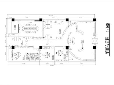 现代整体办公空间 300平办公空间 办公空 施工图