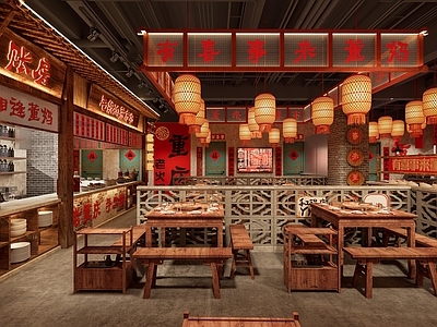 现代工业火锅店 现代市井风火锅店 火锅店餐椅组合 现代风格火锅店 市井风火锅店餐椅