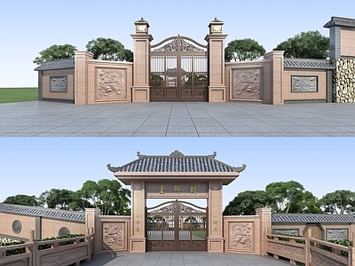 新中式欧式古建 入户头头