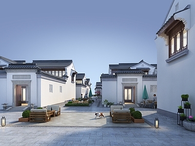 中式新中式古建 中式内街头