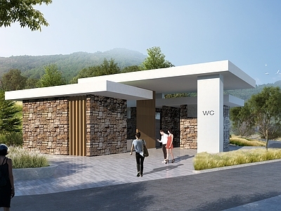 现代公厕 公园厕所 植物 公共厕所
