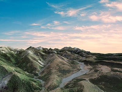 现代其他景观 山脉 丘陵 河流