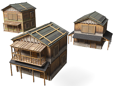 日式中式古建 古代建筑 日式建筑 日式住宅 日式木屋 高脚楼