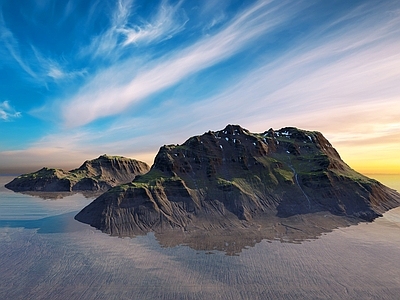 现代其他景观 岛屿 小岛 山脉 湖泊