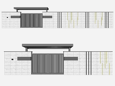 现代庭院门 庭院大 铝合金庭院 头 围墙 花园院