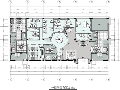 现代整体办公空间 企业办公室平面图 办公室平面图 综合办公室平面图 施工图