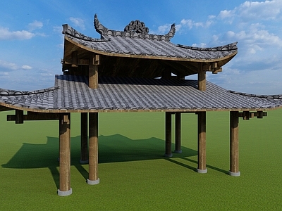新中式中式牌坊牌楼 入口牌楼 入口大门 古建入口
