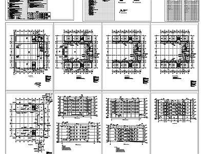 现代学校建筑 U型教学综合楼建 施工图