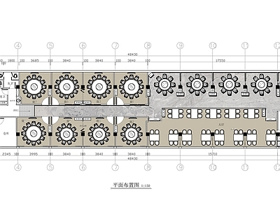 现代新中式中餐厅 400㎡ 特色菜馆 平面布局 施工图