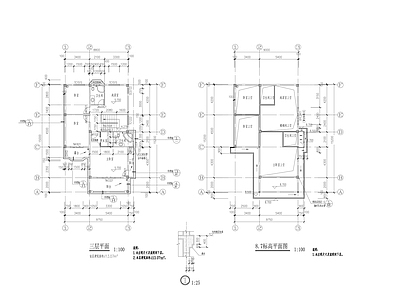 现代别墅建筑 10x15m别墅 施工图