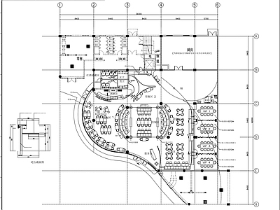 现代其他餐饮空间 西餐厅设 施工图