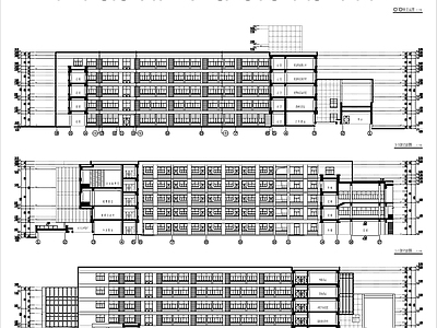 现代学校建筑 大型教学楼建施图 施工图