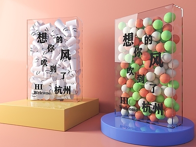 现代简约其他灯具 现代纸杯灯箱 网红灯箱 装饰灯箱 亚克力灯箱 海洋球灯箱