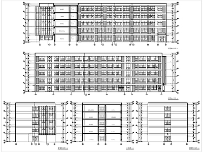 现代学校建筑 五层教学楼建施图 施工图