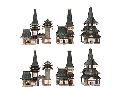 现代古建 户外建筑 古建筑