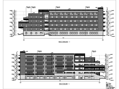 现代学校建筑 大型教学楼建施图 施工图