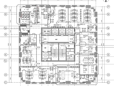 现代整体办公空间 整层办公空间施工 施工图