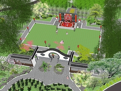 中式新中式其他展厅 中式婚礼室外场景 婚礼场景