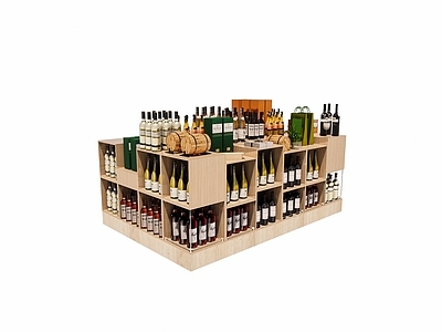 现代超市 超市酒水促销堆 酒情景堆 超市