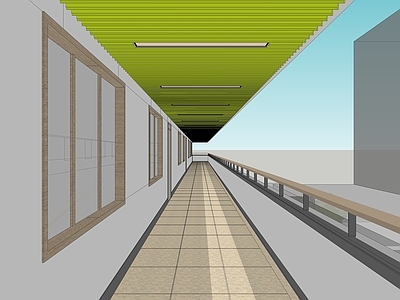 现代学校建筑 走廊 学校外廊设计