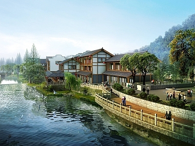 现代古建 度假村 民宿